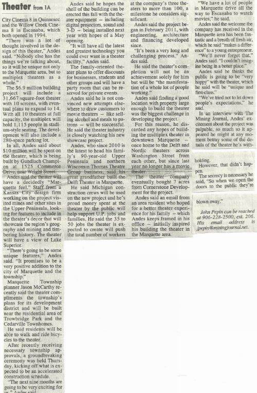 Thomas Theaters - Article From Paul (newer photo)